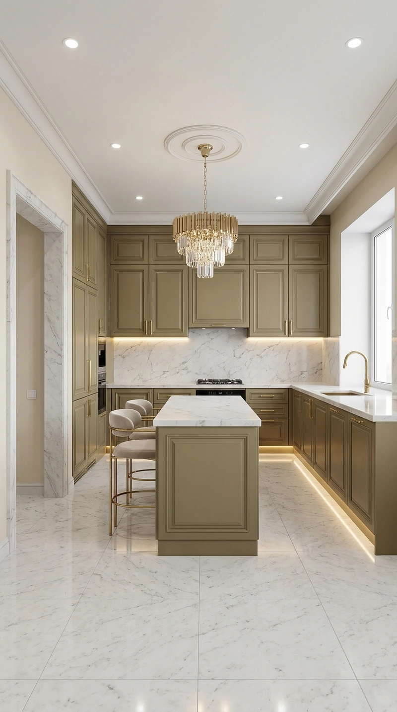 Дизайн кухни в стиле Неоклассика — фото интерьера от нейросети RoomGPT