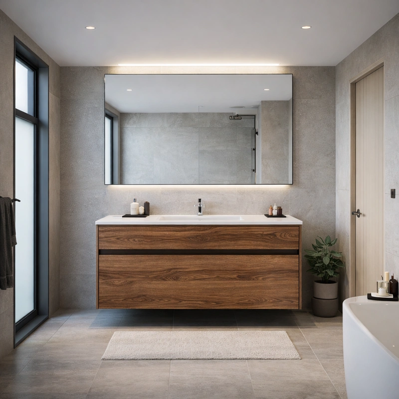 Дизайн интерьера в стиле Контемпорари — Ванная от нейросети RoomGPT