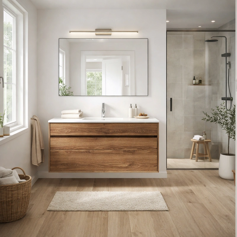 Дизайн интерьера в стиле Сканди — Ванная от нейросети RoomGPT