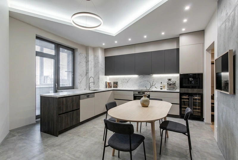 Дизайн интерьера в стиле Минимализм — Кухня от нейросети RoomGPT