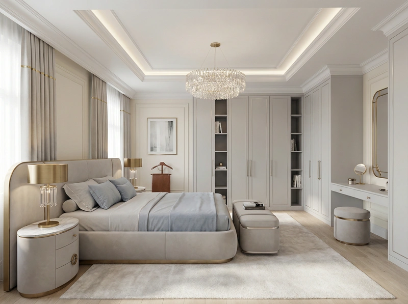 Дизайн интерьера в стиле Неоклассика — Спальня от нейросети RoomGPT