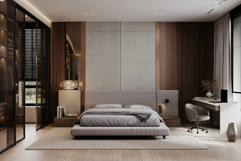 Дизайн спальни в стиле Минимализм — фото интерьера от нейросети RoomGPT