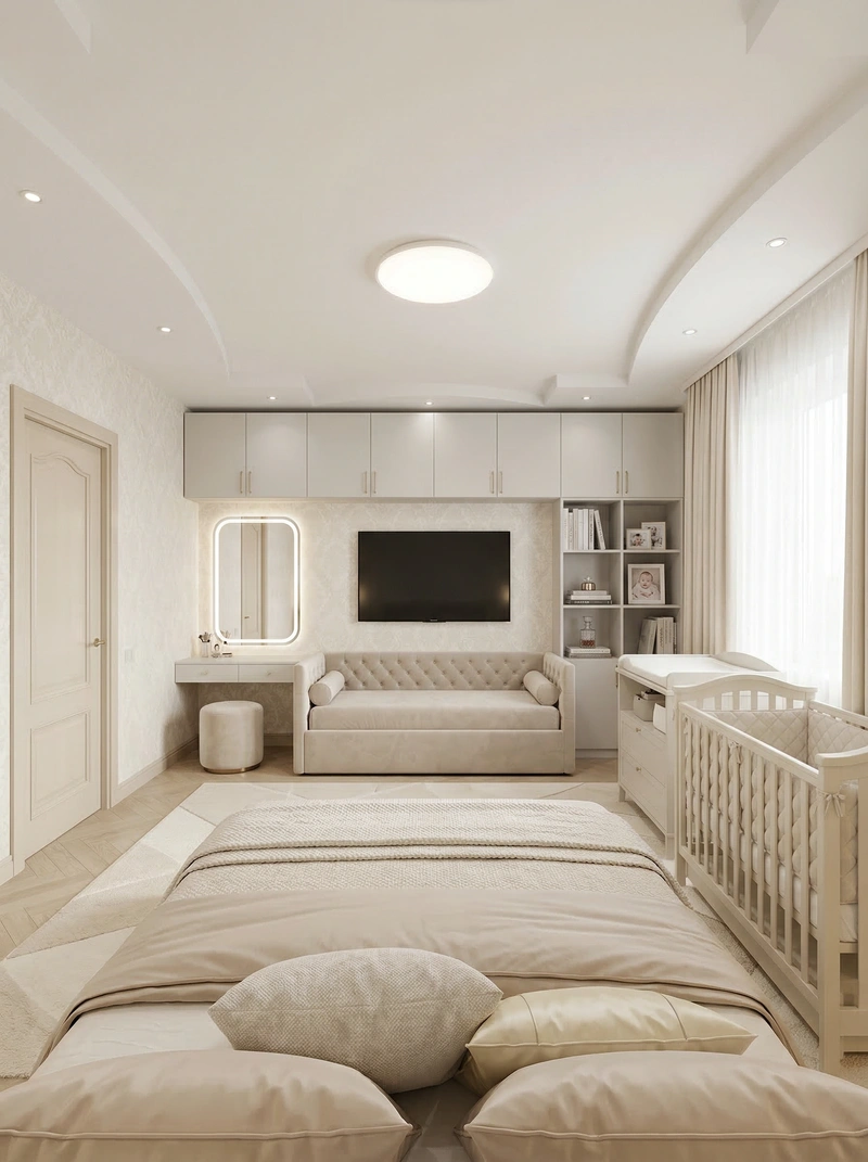 Дизайн спальни в стиле Классика — фото интерьера от нейросети RoomGPT