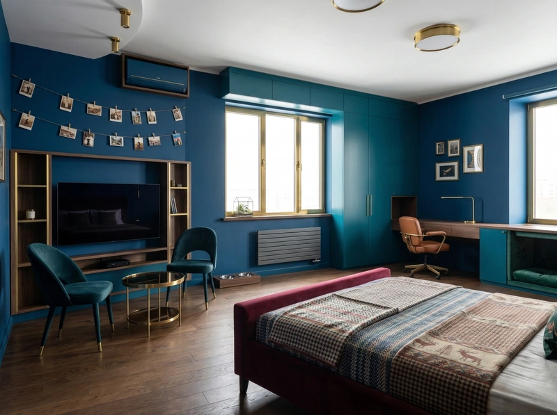 Дизайн спальни в стиле Британский — фото интерьера от нейросети RoomGPT