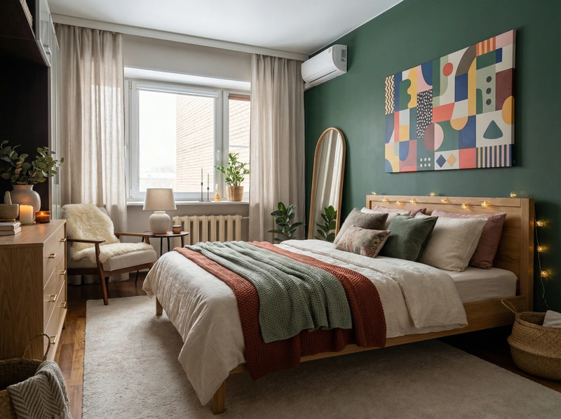 Дизайн интерьера в стиле Хюгге — Спальня от нейросети RoomGPT