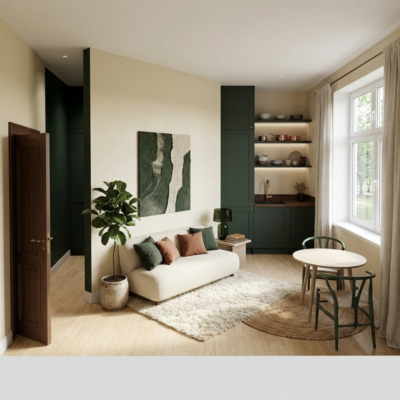 Дизайн интерьера в стиле Хюгге — Гостиная от нейросети RoomGPT