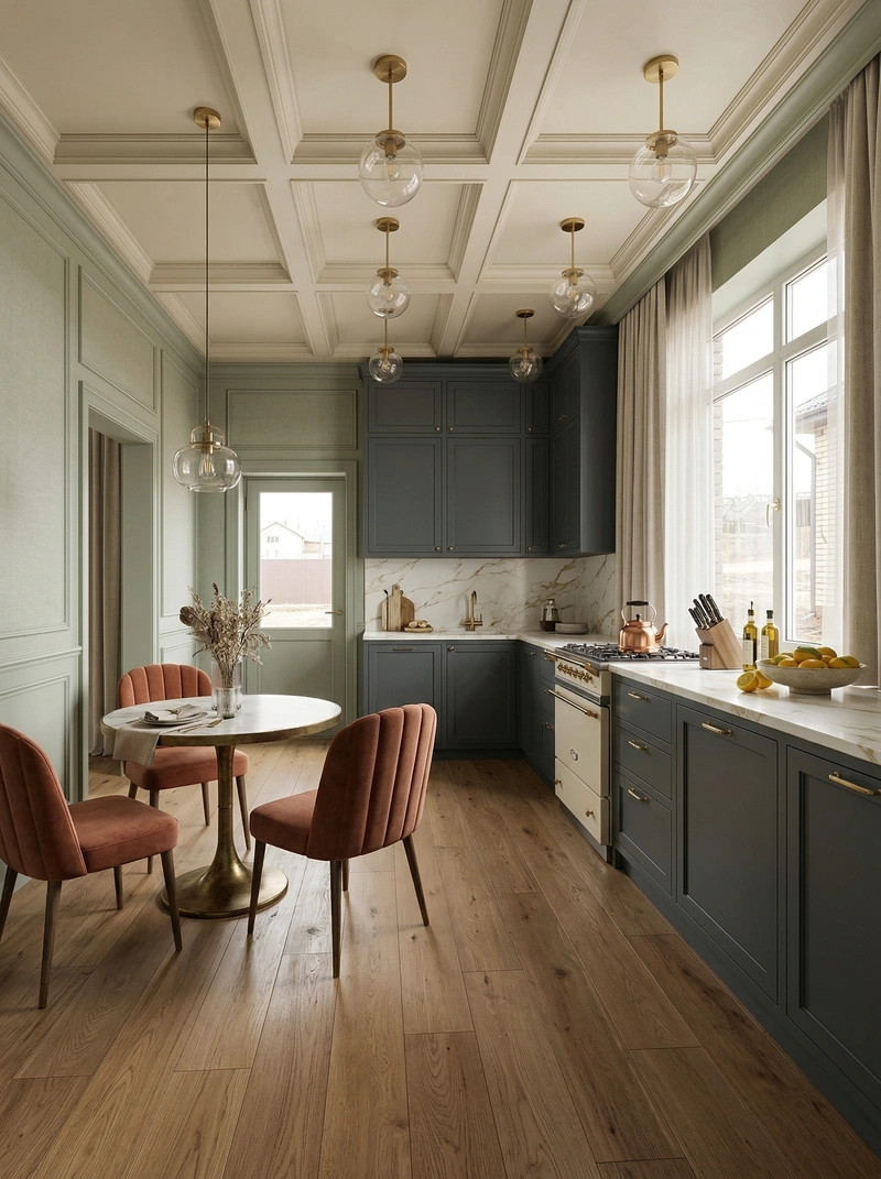 Дизайн кухни в стиле Классика — фото интерьера от нейросети RoomGPT