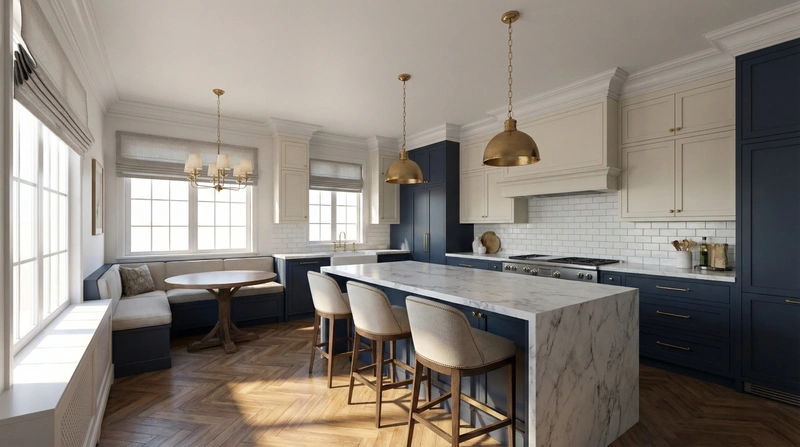 Дизайн интерьера в стиле Классика — Кухня от нейросети RoomGPT
