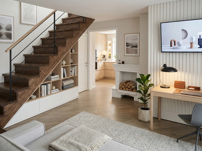 Дизайн гостиной в стиле Сканди — фото интерьера от нейросети RoomGPT