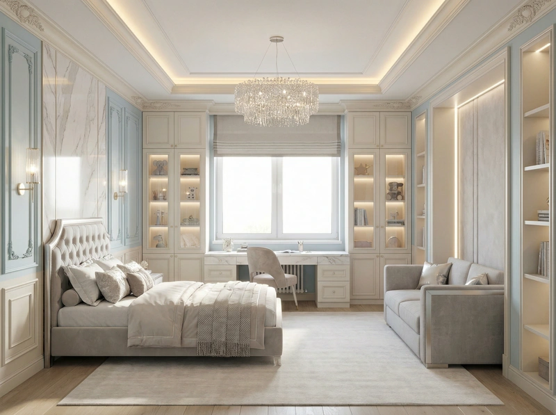 Дизайн детской в стиле Классика — фото интерьера от нейросети RoomGPT