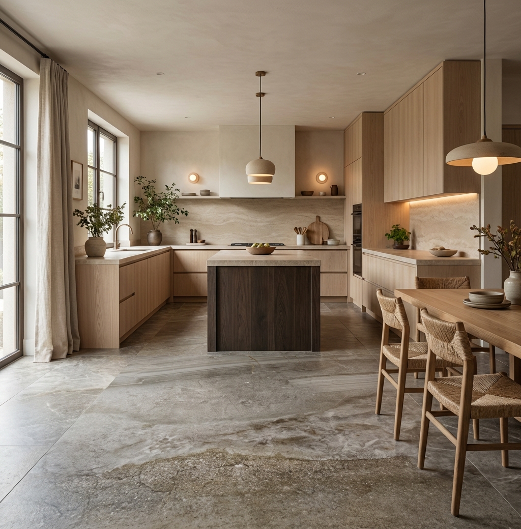 Дизайн кухни в стиле Japandi — фото интерьера от нейросети RoomGPT