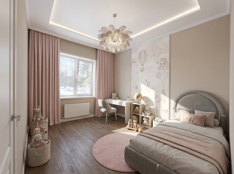 Дизайн интерьера в стиле Неоклассика — Детская от нейросети RoomGPT