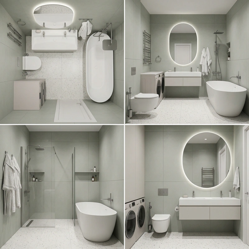 Дизайн ванной в стиле Минимализм — фото интерьера от нейросети RoomGPT