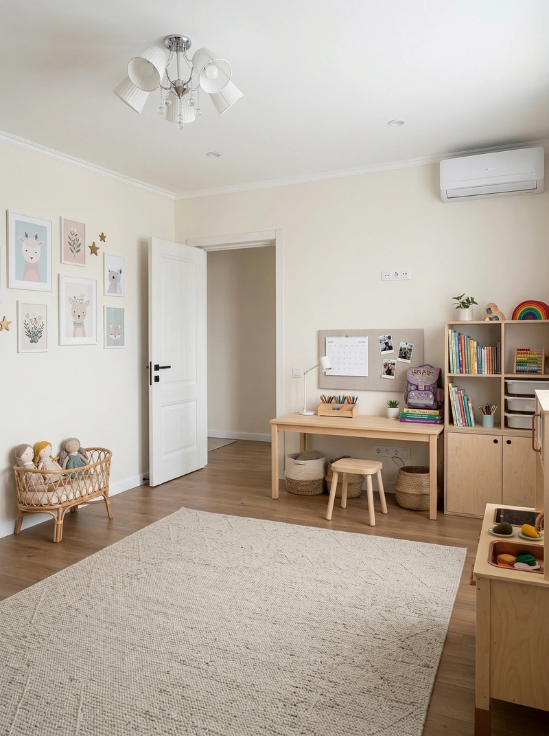 Дизайн детской в стиле Сканди — фото интерьера от нейросети RoomGPT