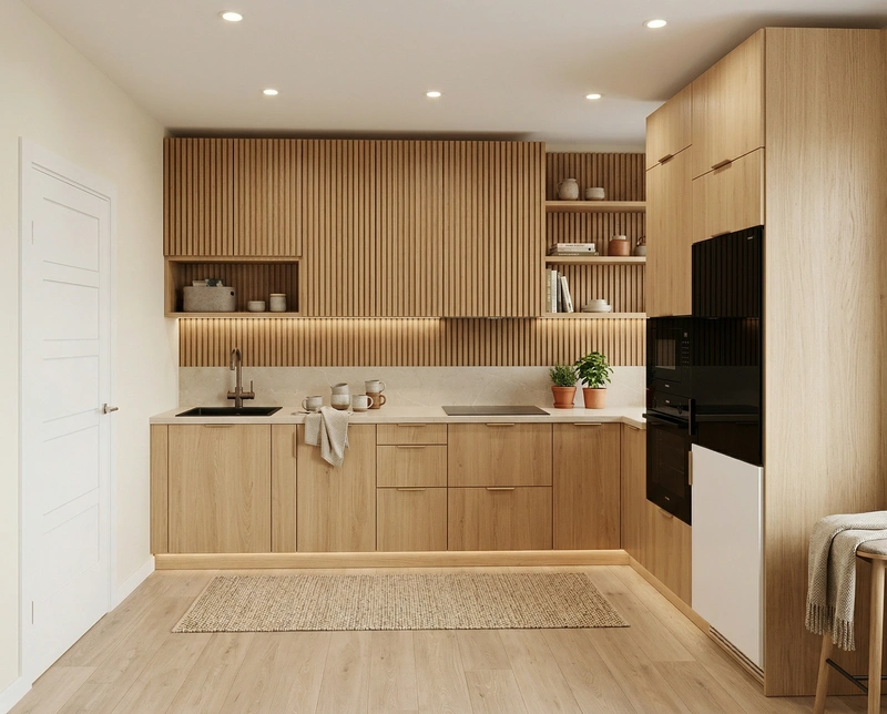 Дизайн кухни в стиле Хюгге — фото интерьера от нейросети RoomGPT