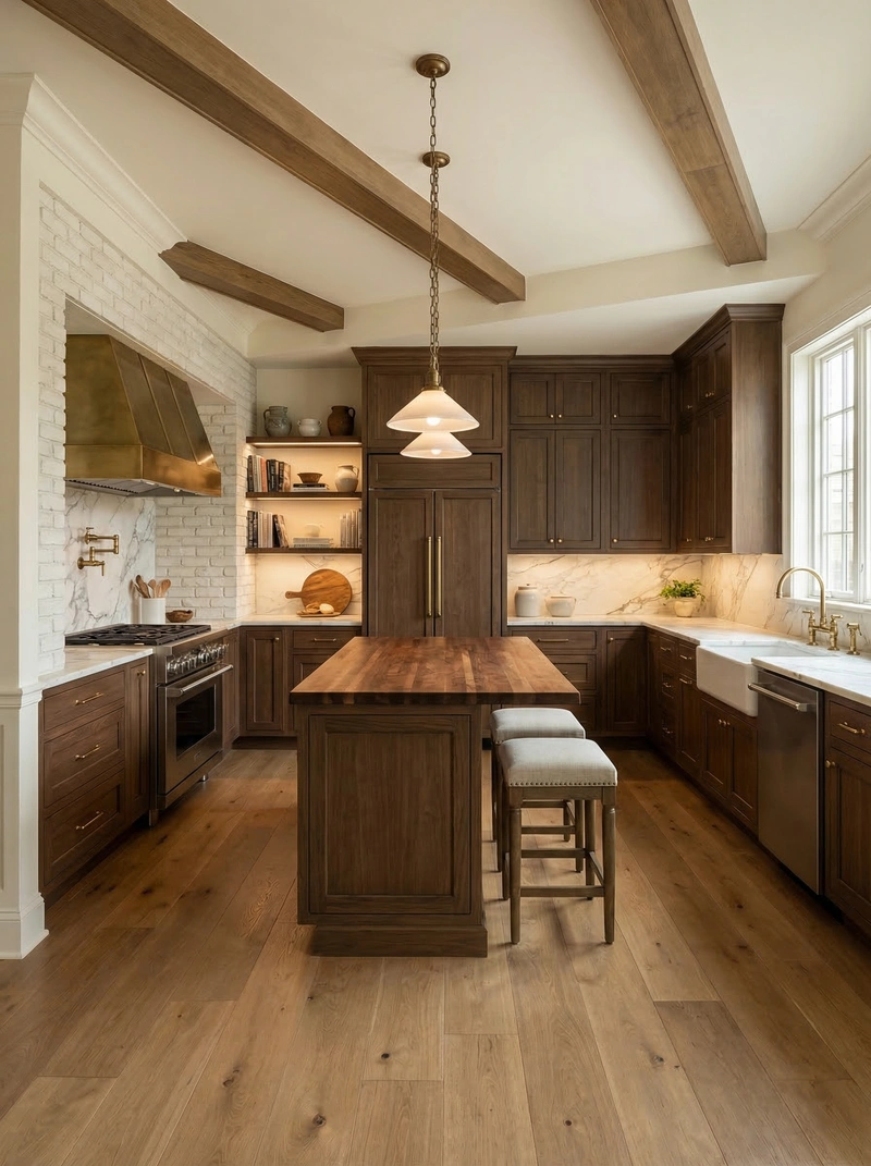 Дизайн кухни в стиле Классика — фото интерьера от нейросети RoomGPT