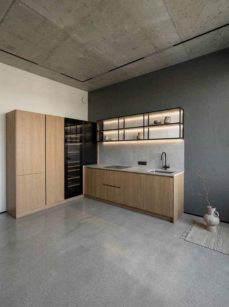 Дизайн интерьера в стиле Минимализм — Кухня от нейросети RoomGPT