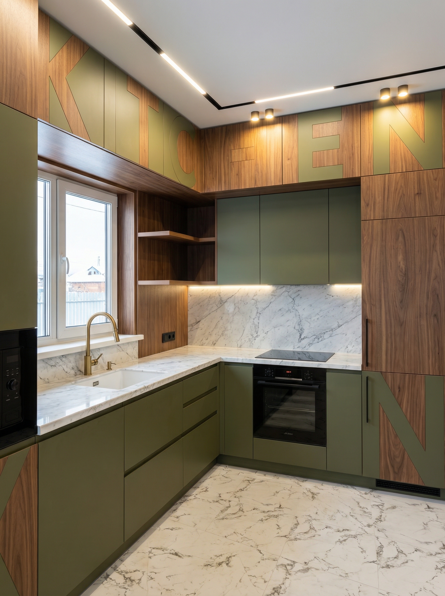 Дизайн кухни в стиле Минимализм — фото интерьера от нейросети RoomGPT