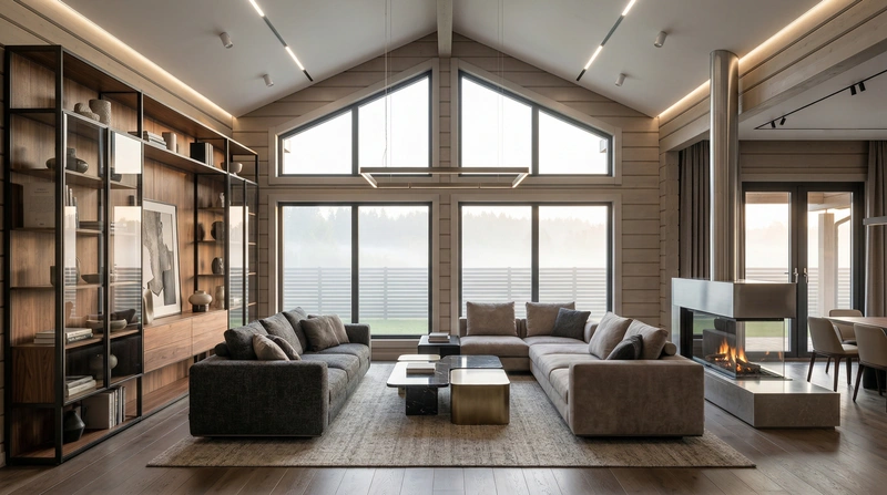 Дизайн гостиной в стиле Контемпорари — фото интерьера от нейросети RoomGPT