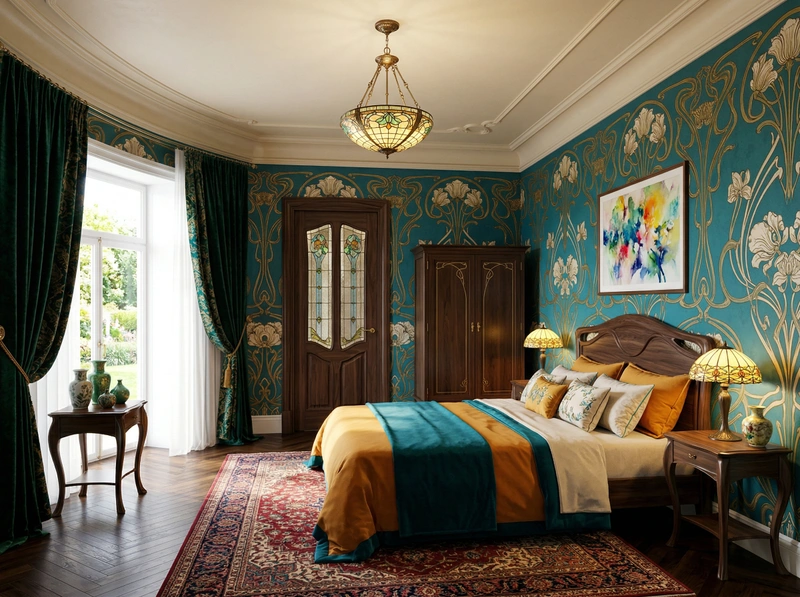 Дизайн спальни в стиле Британский — фото интерьера от нейросети RoomGPT