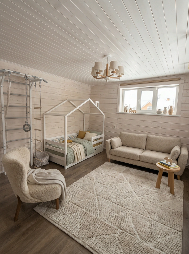 Дизайн интерьера в стиле Сканди — Детская от нейросети RoomGPT