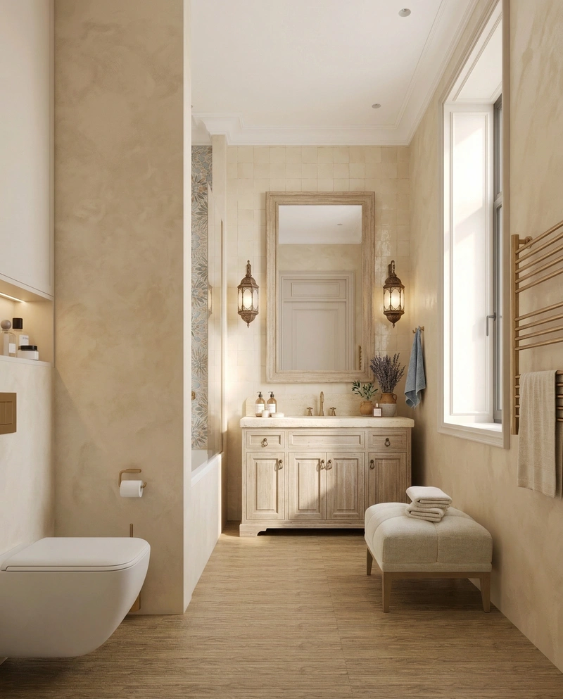 Дизайн интерьера в стиле Неоклассика — Ванная от нейросети RoomGPT