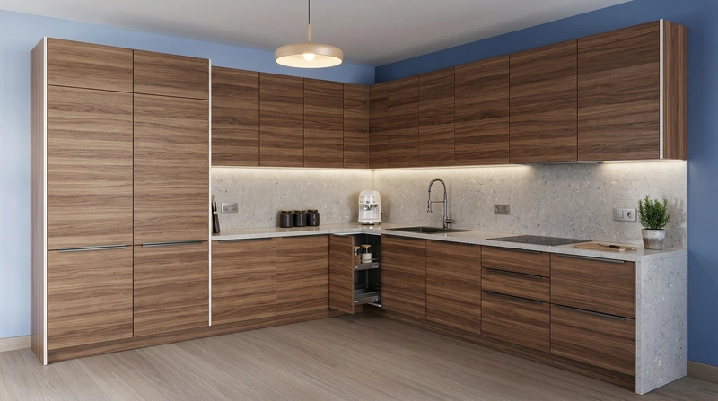 Дизайн интерьера в стиле Контемпорари — Кухня от нейросети RoomGPT