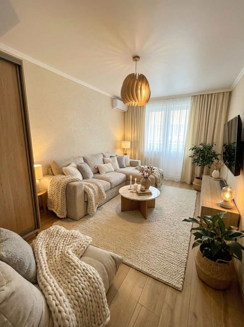 Дизайн интерьера в стиле Хюгге — Спальня от нейросети RoomGPT