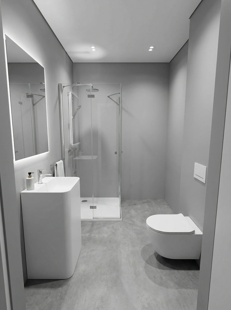 Дизайн ванной в стиле Минимализм — фото интерьера от нейросети RoomGPT