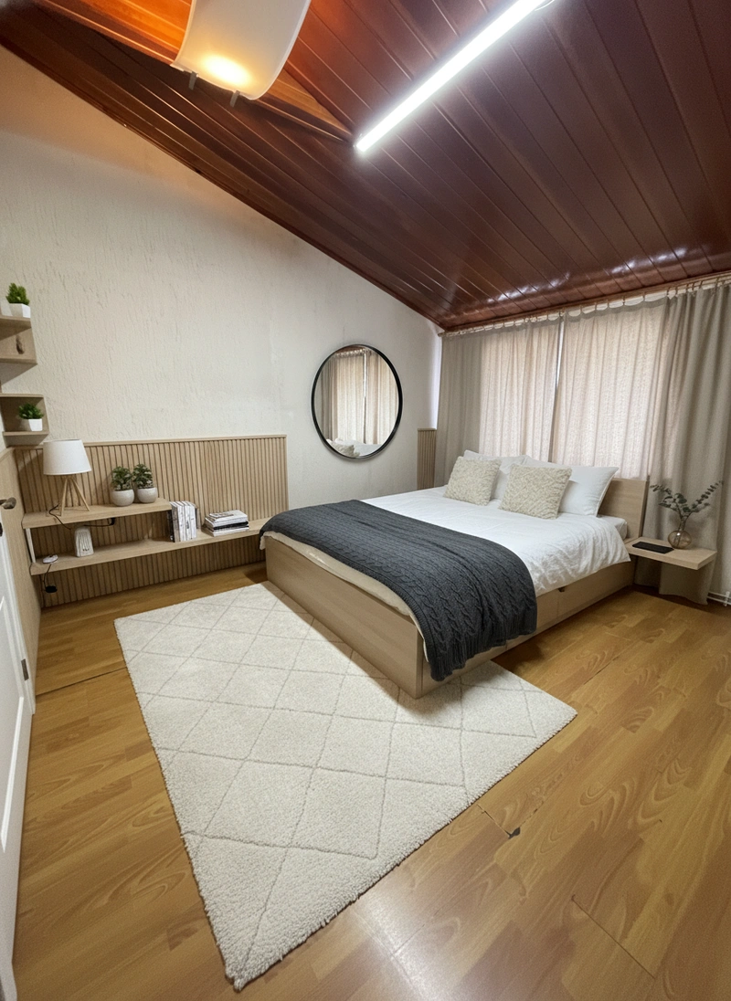 Дизайн интерьера в стиле Сканди — Спальня от нейросети RoomGPT