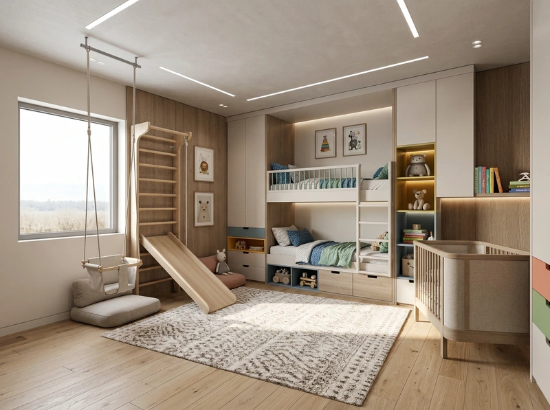 Дизайн интерьера в стиле Контемпорари — Детская от нейросети RoomGPT