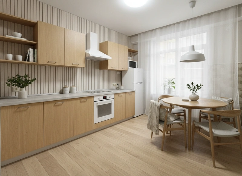 Дизайн интерьера в стиле Хюгге — Кухня от нейросети RoomGPT