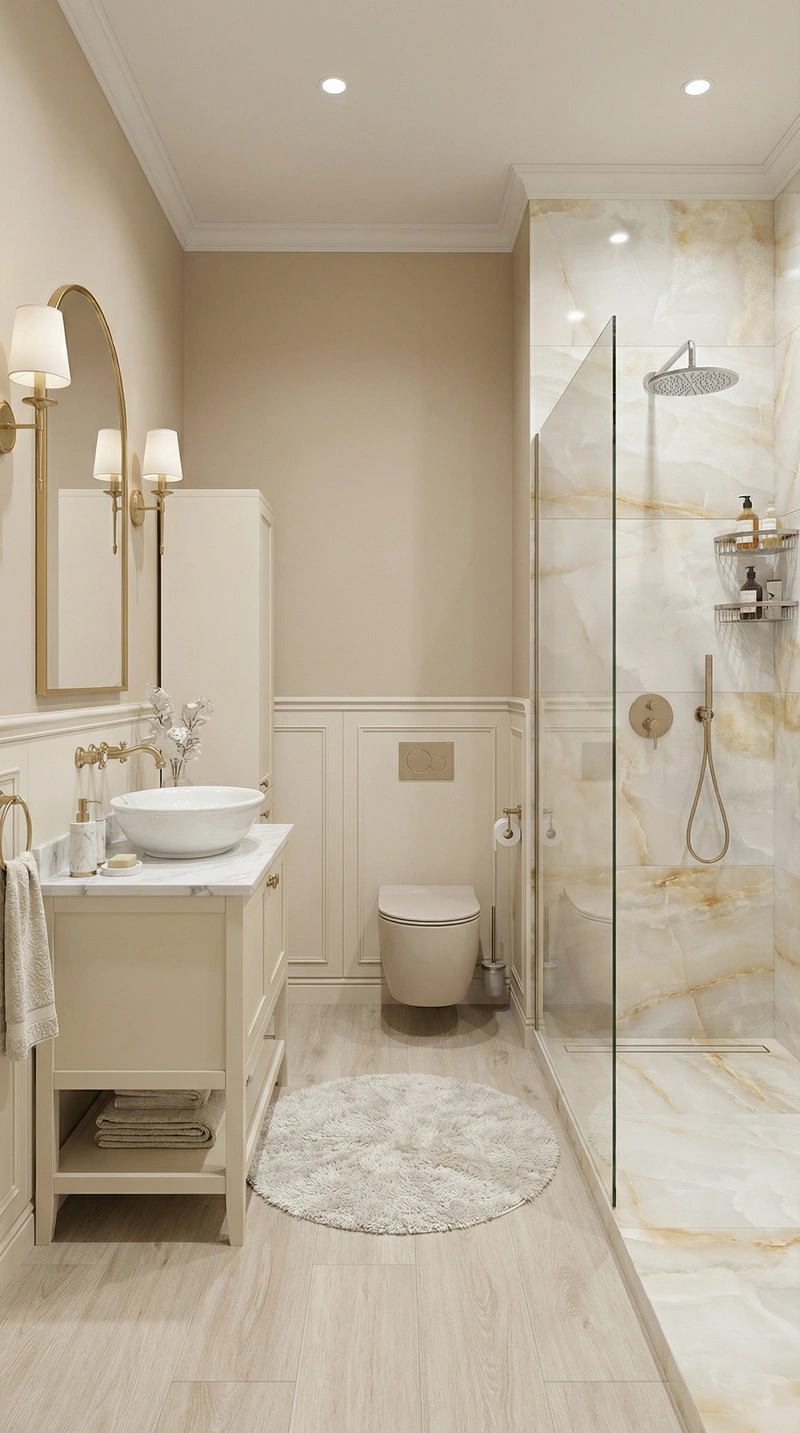 Дизайн интерьера в стиле Классика — Ванная от нейросети RoomGPT