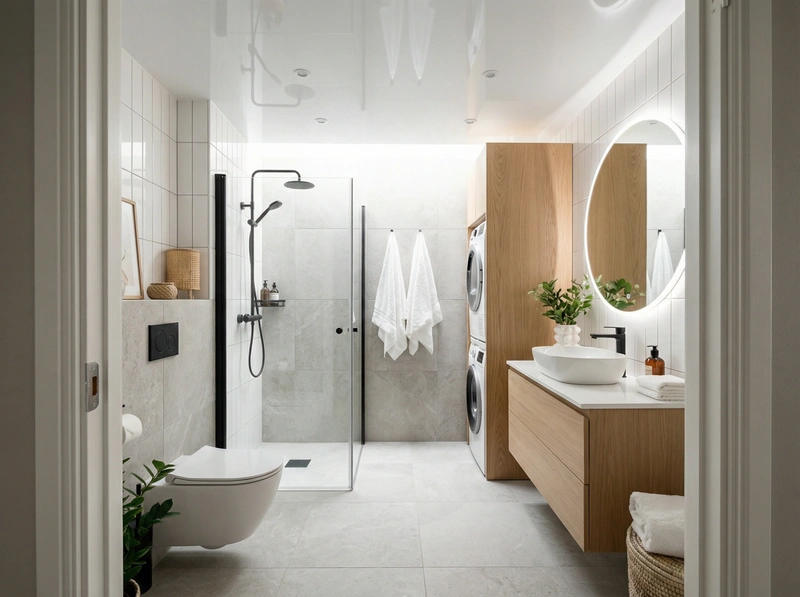 Дизайн интерьера в стиле Сканди — Ванная от нейросети RoomGPT