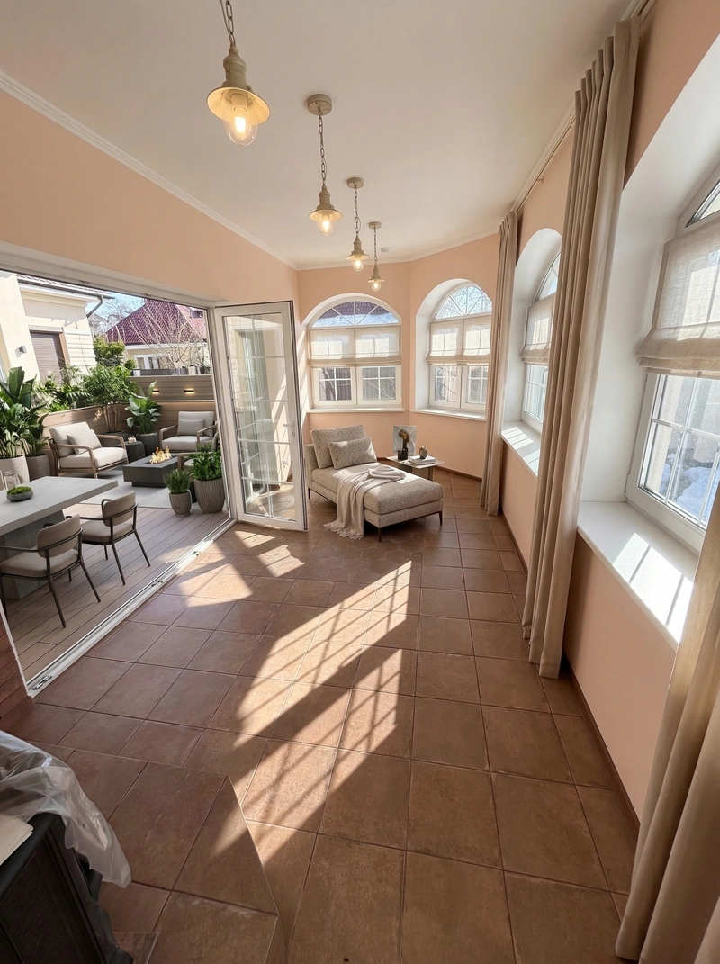 Дизайн гостиной в стиле Контемпорари — фото интерьера от нейросети RoomGPT