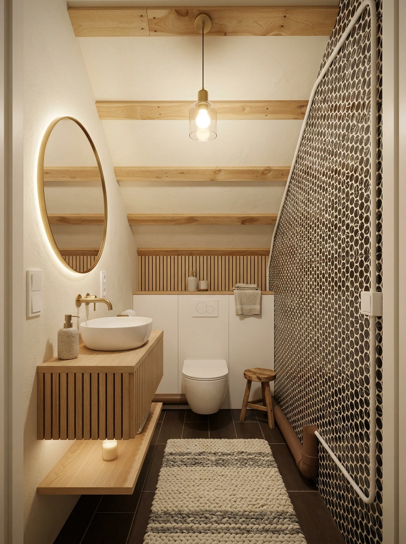 Дизайн интерьера в стиле Хюгге — Ванная от нейросети RoomGPT