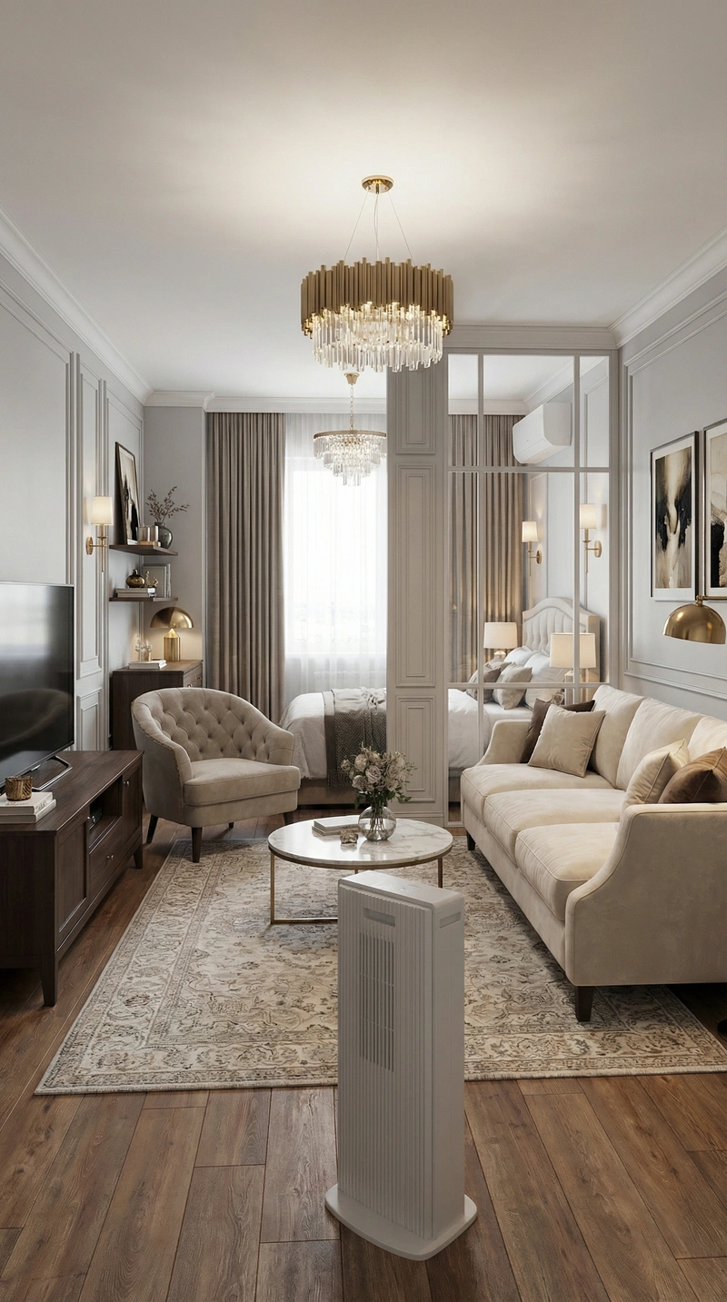 Дизайн интерьера в стиле Классика — Гостиная от нейросети RoomGPT