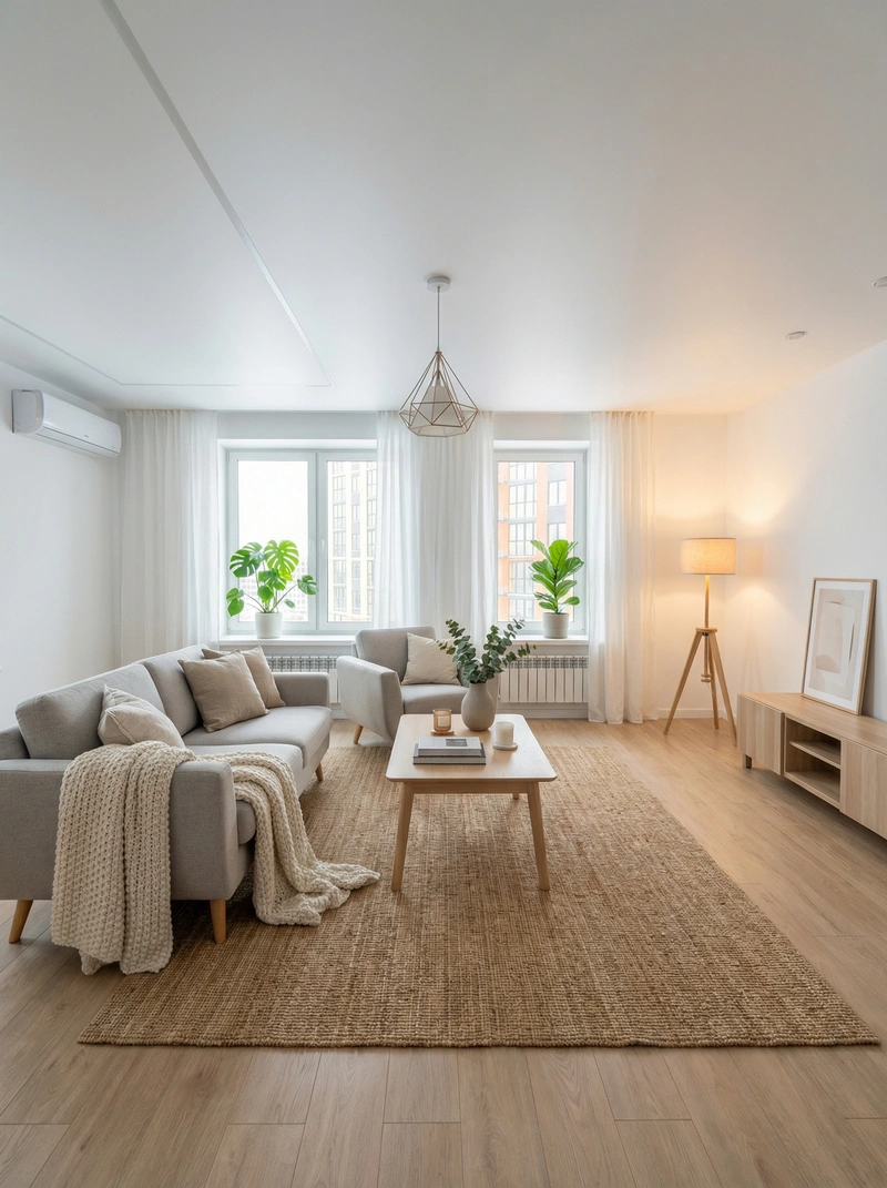 Дизайн интерьера в стиле Хюгге — Гостиная от нейросети RoomGPT