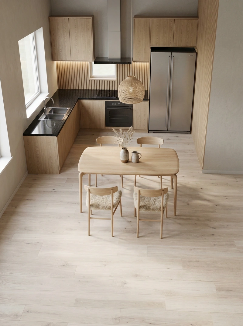 Дизайн интерьера в стиле Хюгге — Кухня от нейросети RoomGPT