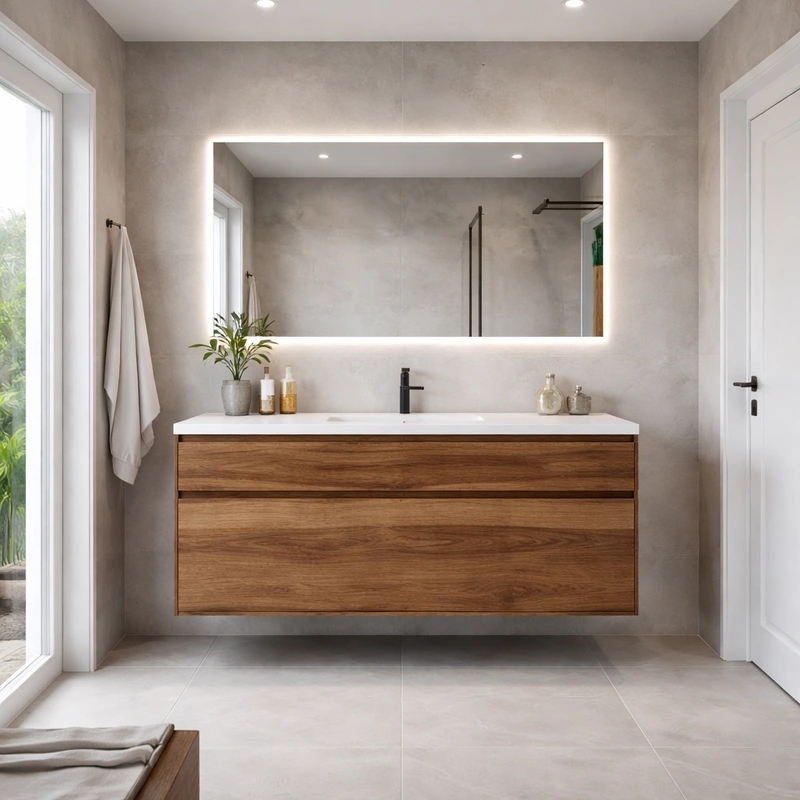 Дизайн интерьера в стиле Контемпорари — Ванная от нейросети RoomGPT