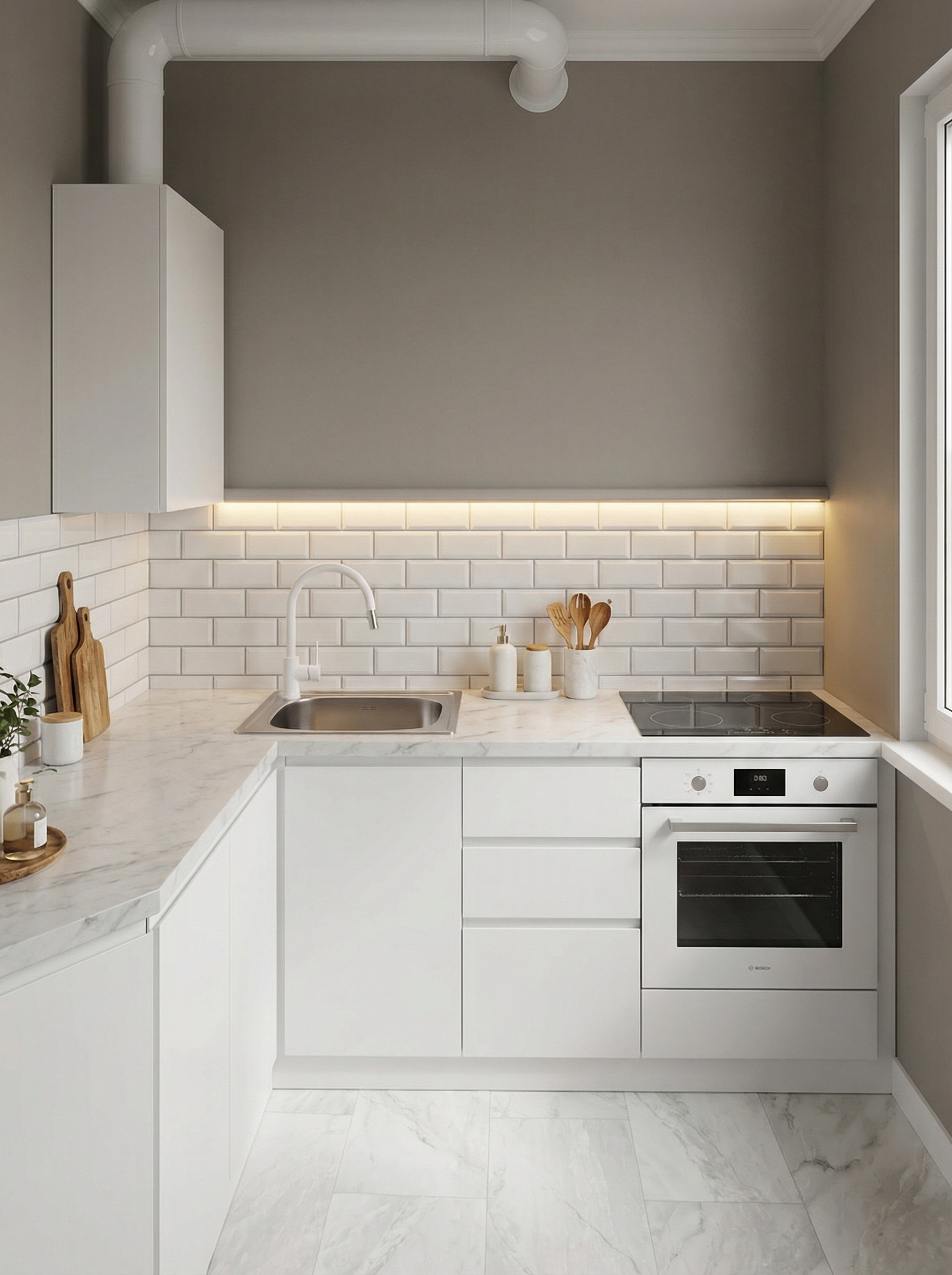 Дизайн кухни в стиле Минимализм — фото интерьера от нейросети RoomGPT