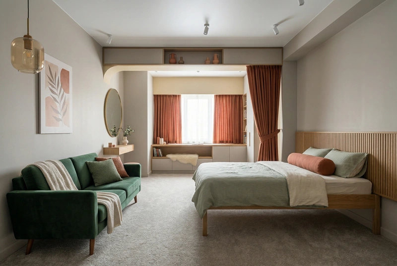 Дизайн гостиной в стиле Сканди — фото интерьера от нейросети RoomGPT