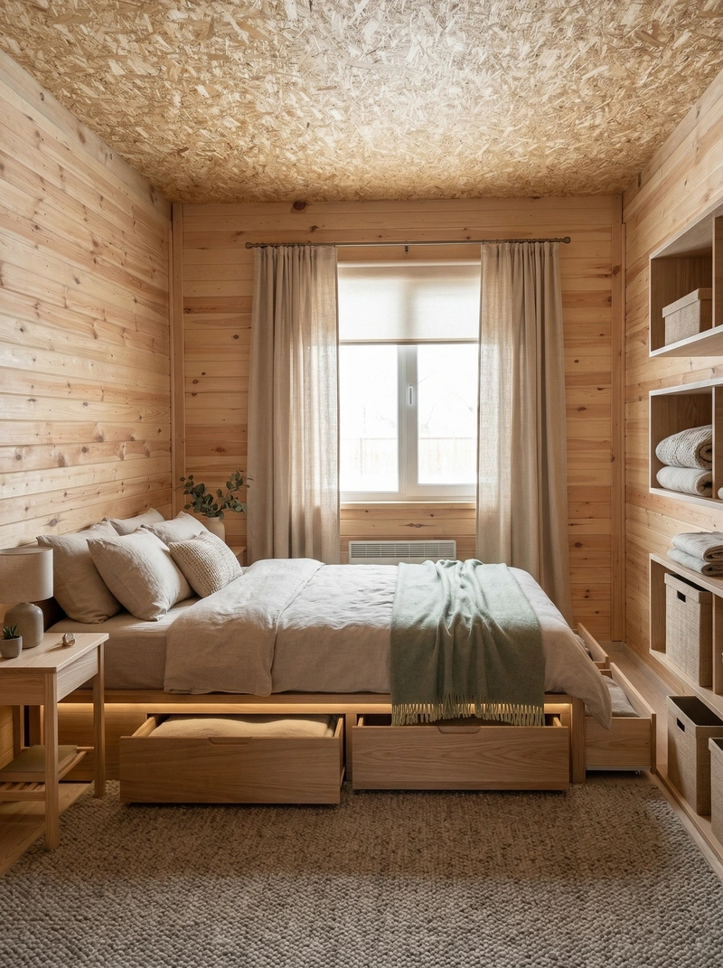 Дизайн спальни в стиле Хюгге — фото интерьера от нейросети RoomGPT