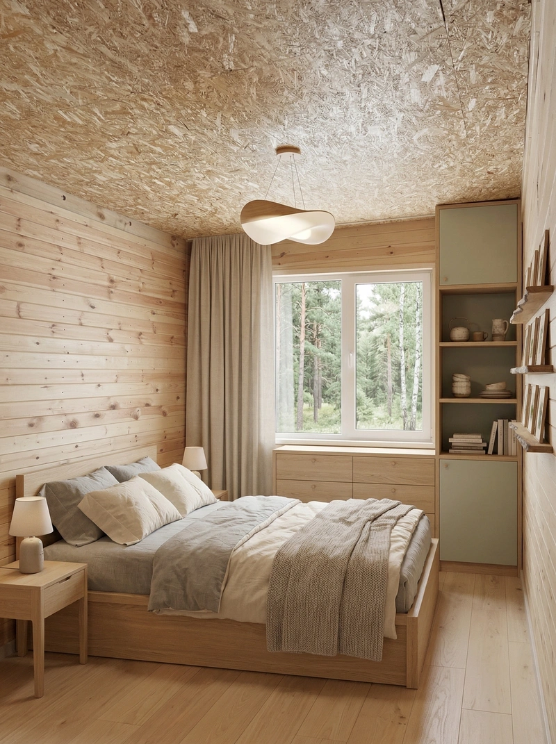 Дизайн спальни в стиле Сканди — фото интерьера от нейросети RoomGPT