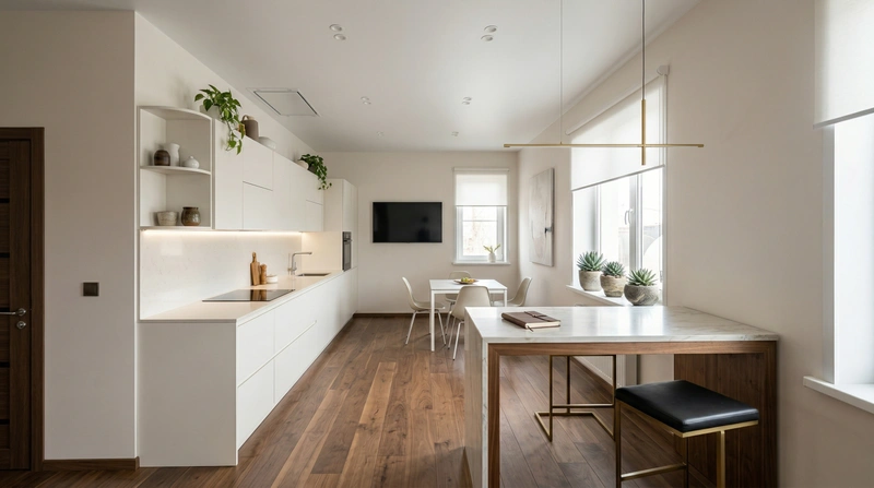 Дизайн кухни в стиле Минимализм — фото интерьера от нейросети RoomGPT