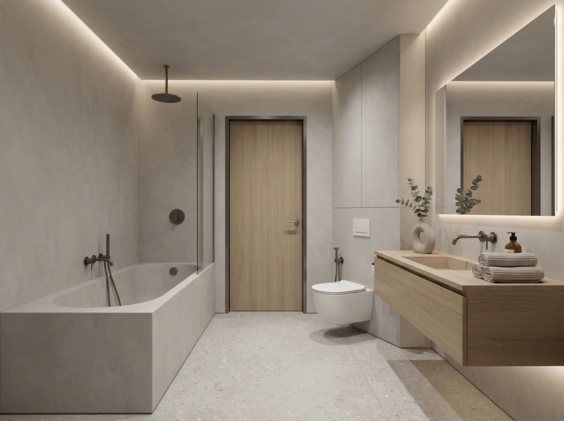 Дизайн ванной в стиле Минимализм — фото интерьера от нейросети RoomGPT