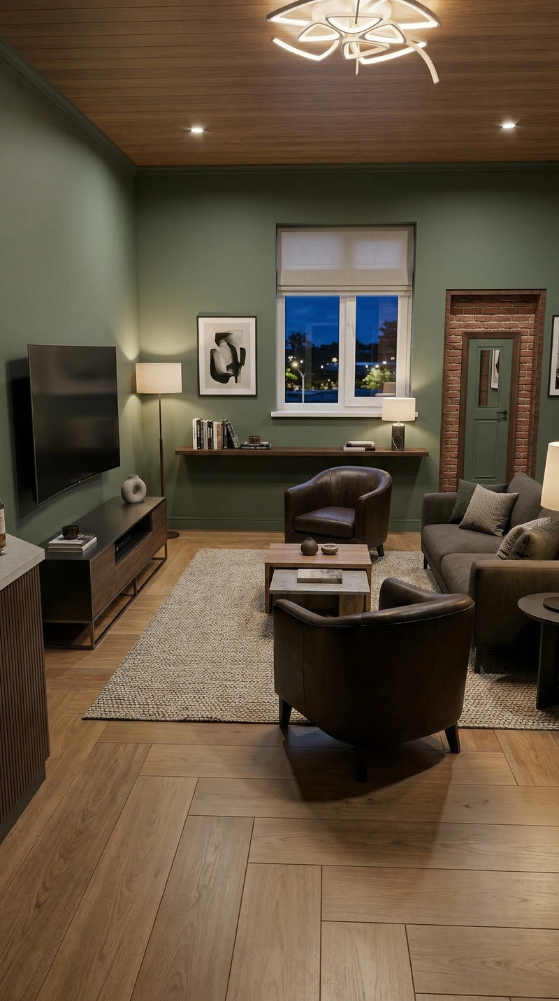 Дизайн гостиной в стиле Лофт — фото интерьера от нейросети RoomGPT