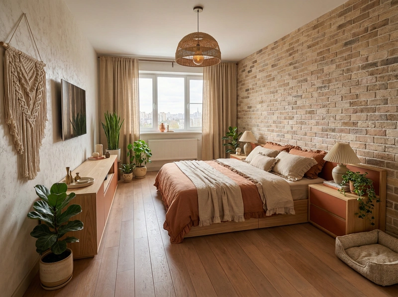 Дизайн спальни в стиле Japandi — фото интерьера от нейросети RoomGPT