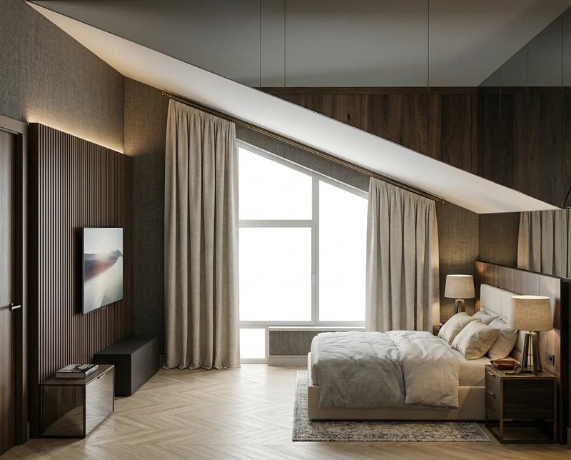 Дизайн спальни в стиле Классика — фото интерьера от нейросети RoomGPT