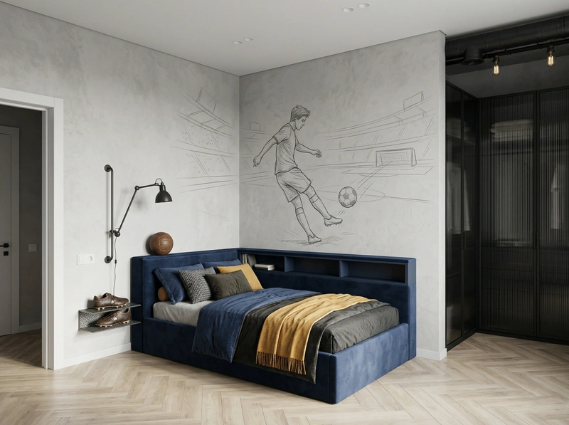 Дизайн детской в стиле Лофт — фото интерьера от нейросети RoomGPT